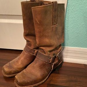 Frye Harness 12R Boots Cognac Size 8